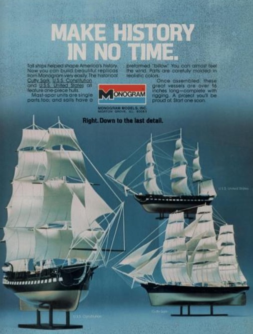 Monogram Model Ships. ('Boy's Life' magazine, October, 1977)
