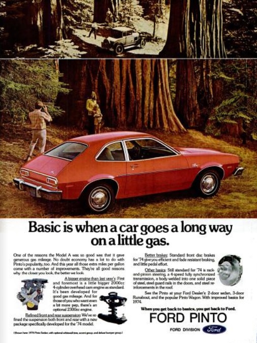 Ford Pinto ‘Basics.' ('New York' magazine, October 15, 1973)