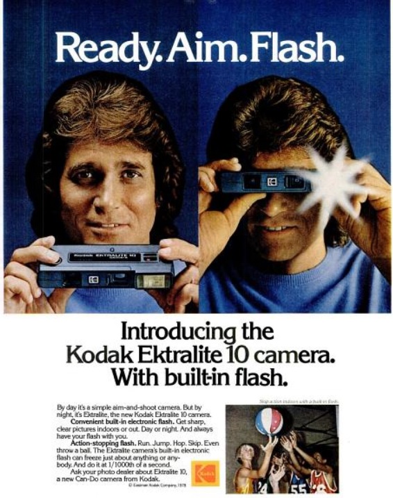 Michael Landon For Kodak Ektralite. ('Ebony' magazine, October, 1978)