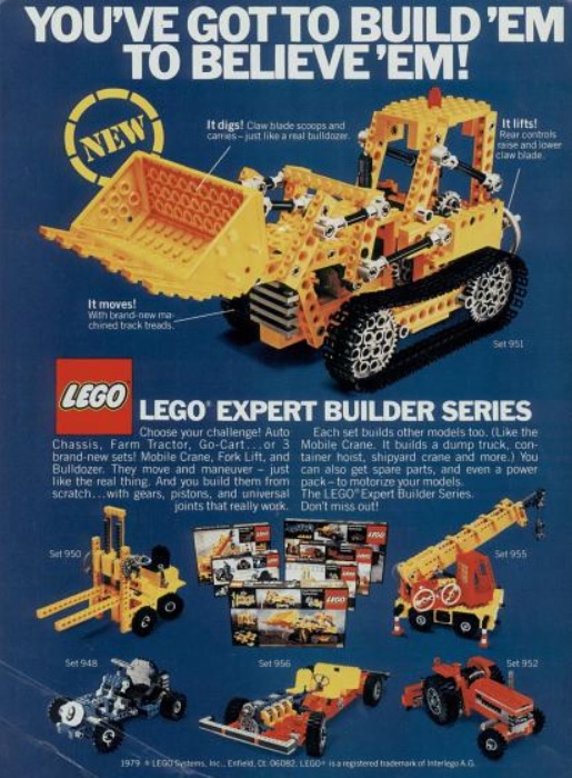 LEGO Expert Builder Series. ('Boy's Life' magazine, October, 1979)