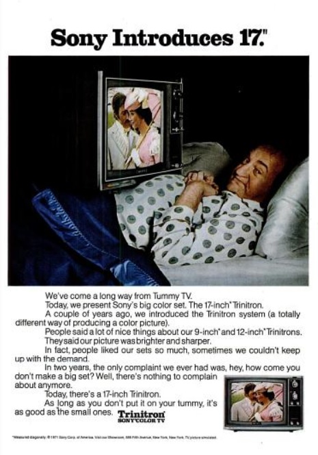 Sony ‘Tummy TV.' ('New York' magazine, October 11, 1971)
