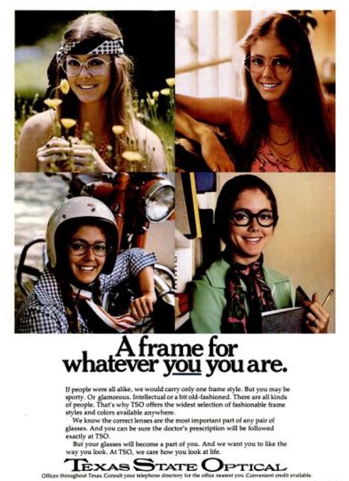 Texas State Optical ‘Groovy Glasses.' ('Texas Monthly' magazine, October, 1974)