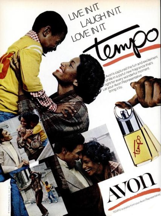 Avon Tempo Fragrance. ('Ebony' magazine, October, 1978)