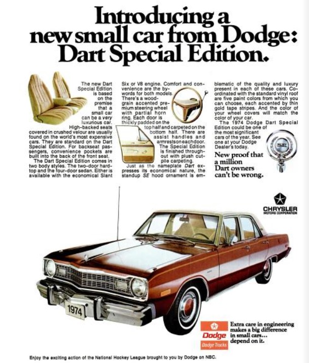 Dodge Dart Special Edition. ('Texas Monthly' magazine, May, 1974)