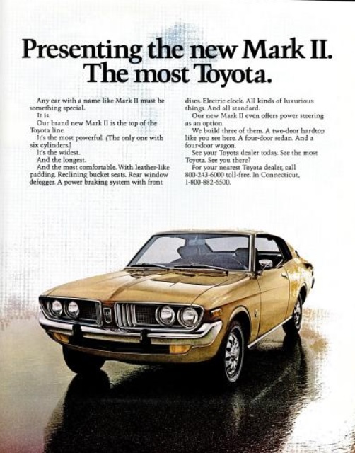 Toyota Mark II. ('LIFE' magazine, November 17, 1972)