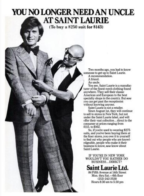 Saint Laurie Suits. ('New York' magazine, November 03, 1975)