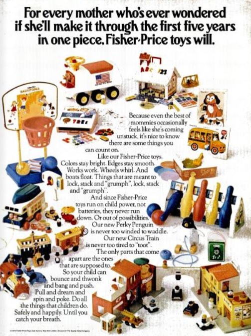 Fisher-Price Toys. ('Ebony' magazine, December, 1974)