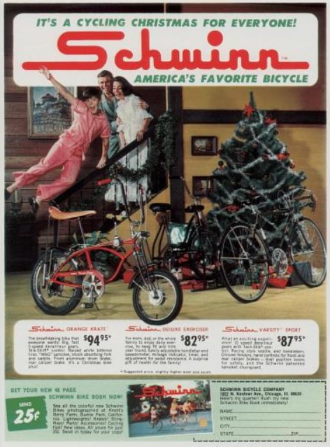 Schwinn ‘Cycling Christmas.' ('Boy's Life' magazine, December, 1970)