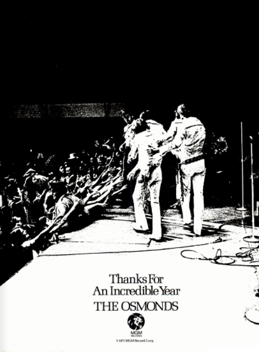 The Osmonds, ‘Incredible Year.' ('Billboard' magazine, December 25, 1971)