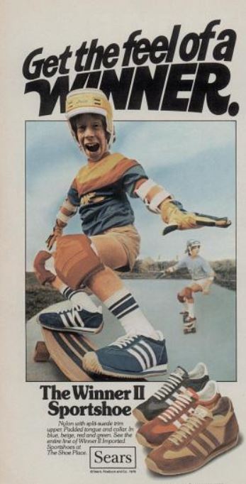 Skateboarding Sears Sportshoe 'The Winner II' ('Boy's Life' magazine, August, 1978)