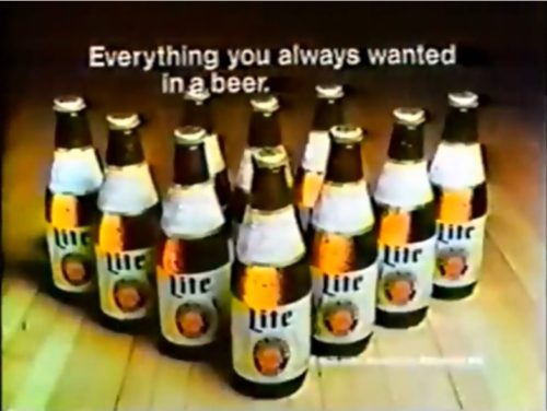 Set 'em up, Knock 'em back. (Miller beer commercial, 1978)
