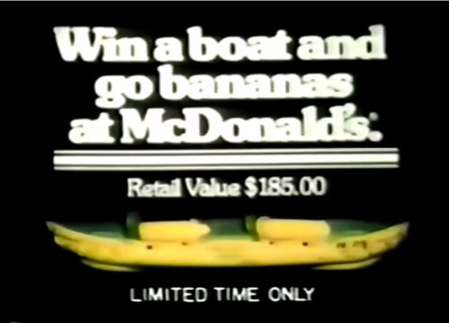 Who wouldn't want this lovely banana boat? (McDonald's commercial, 1977)