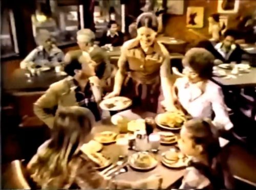 'Kid's hot dogs and hamburgers for .35 cents...' (Sambo's commercial, 1978)